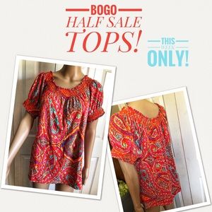 RALPH LAUREN BOHO STRETCH TOP SIZE XL